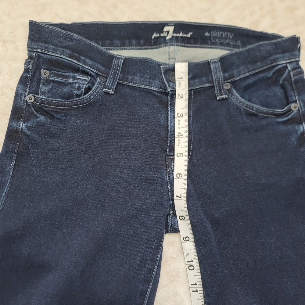 7 Seven For All Mankind The Skinny Bootcut Jeans Size 26 Women's Dark Blue - Picture 9 of 14